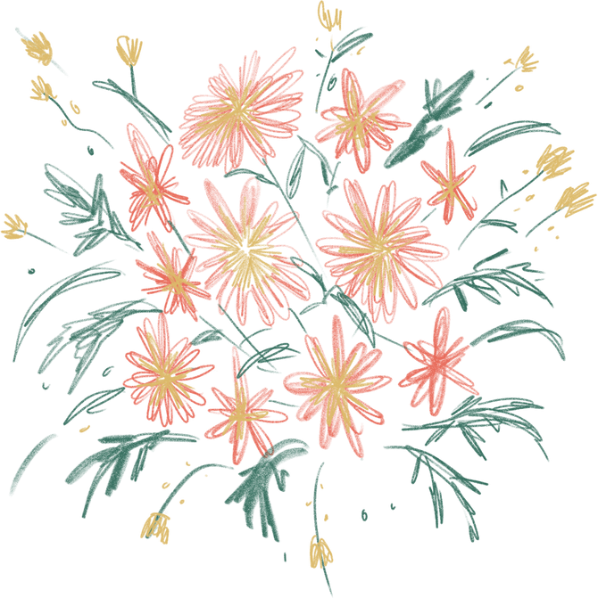 Handdrawn Flower Bouquet 